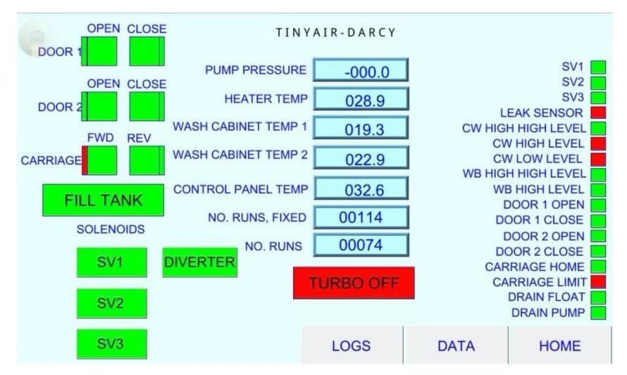 Engineering screen interface